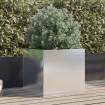 Jardinera de acero inoxidable plateado 49x47x46 cm