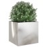 Jardinera de acero inoxidable plateado 49x47x46
