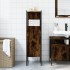 Armario de baño madera ingeniería roble ahumado 33x33x120,5