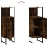 Armario de baño madera ingeniería roble ahumado 33x33x120,5