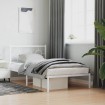 Estructura cama sin colchón con cabecero metal blanco 100x190cm