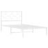 Estructura cama sin colchón con cabecero metal blanco