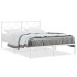 Estructura cama sin colchón con cabecero metal blanco