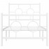 Estructura cama sin colchón con estribo metal blanco 75x190