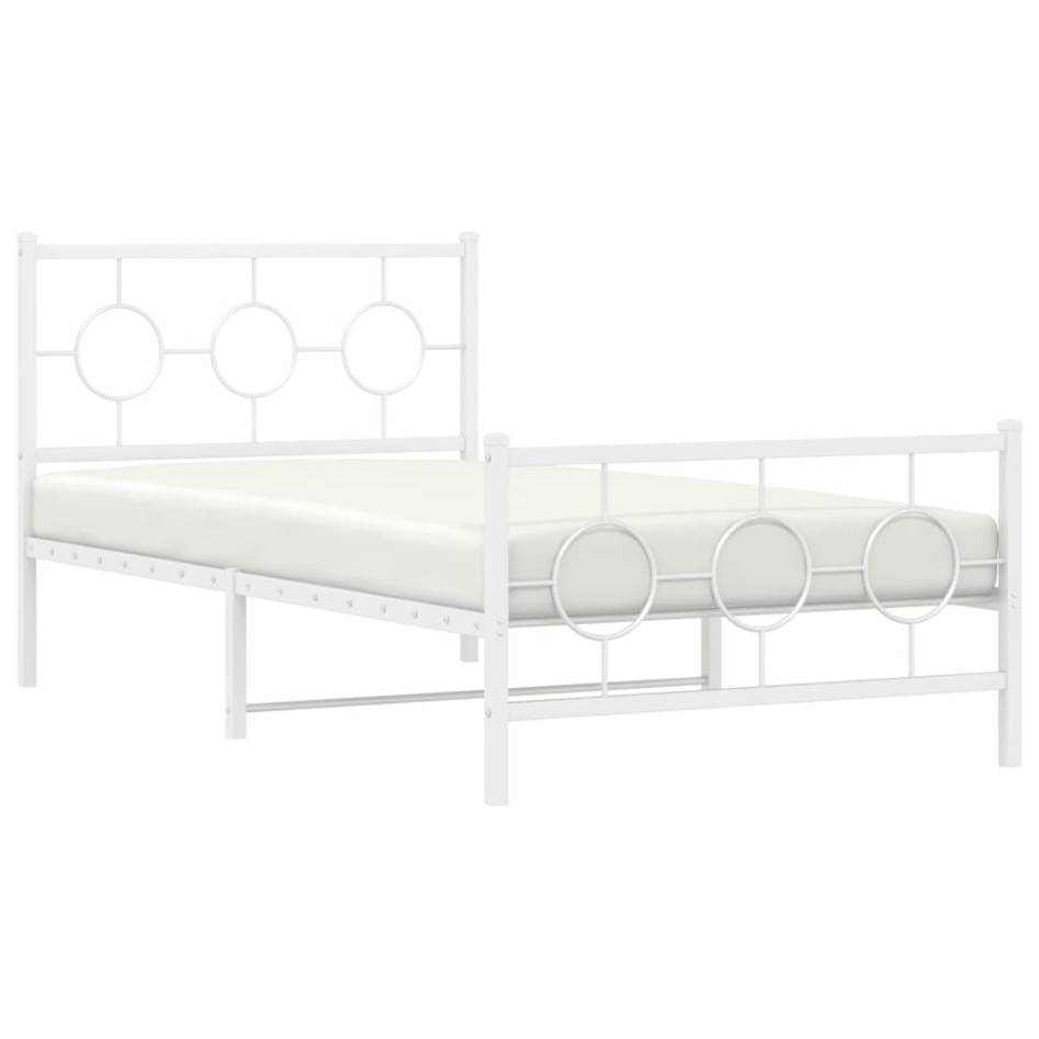 Estructura cama sin colchón con estribo metal blanco 100x200