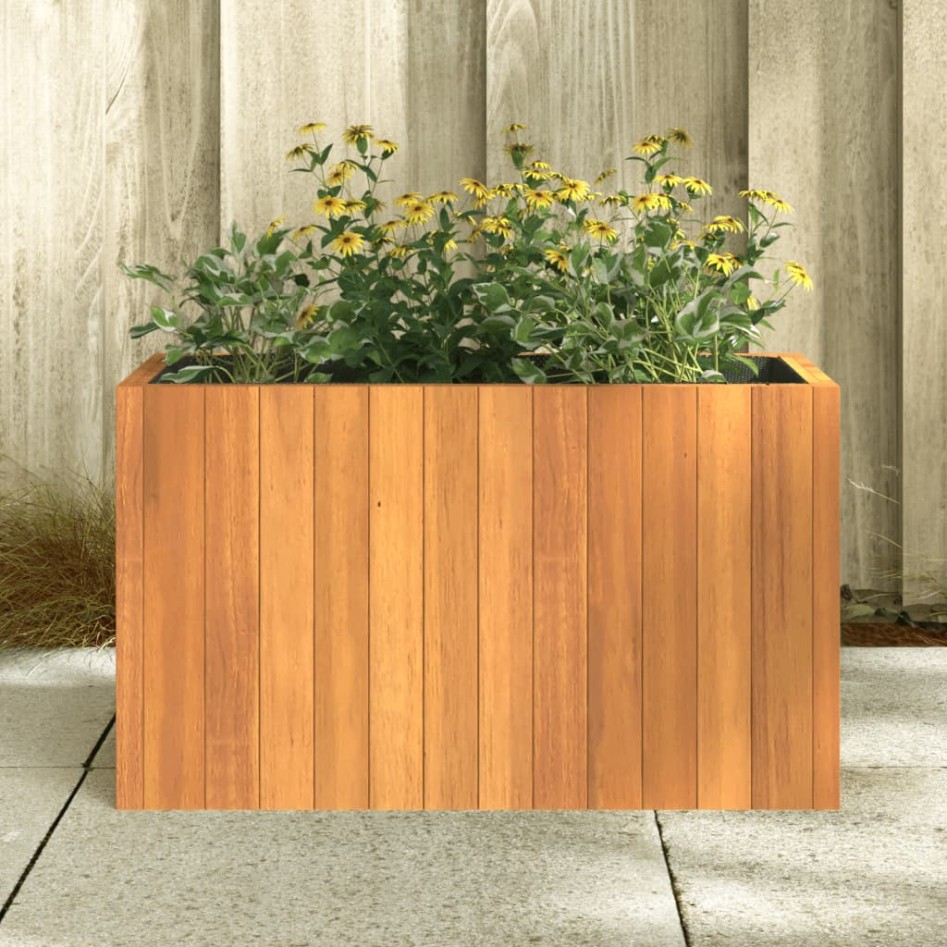 Jardinera de madera maciza de acacia 59x27,5x35