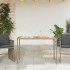 Mesa de jardín superficie de madera ratán PE gris 115x54x74