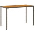 Mesa de jardín superficie de madera ratán PE gris 115x54x74