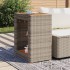 Mesa auxiliar jardín tapa madera ratán PE gris 60x40x75
