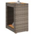 Mesa auxiliar jardín tapa madera ratán PE gris 60x40x75