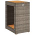 Mesa auxiliar jardín tapa madera ratán PE gris 60x40x75