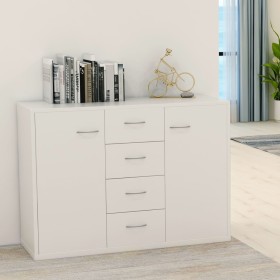 Aparador de madera contrachapada blanco 88x30x65