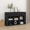 Aparador de madera contrachapada negro 100x30x59,5 cm