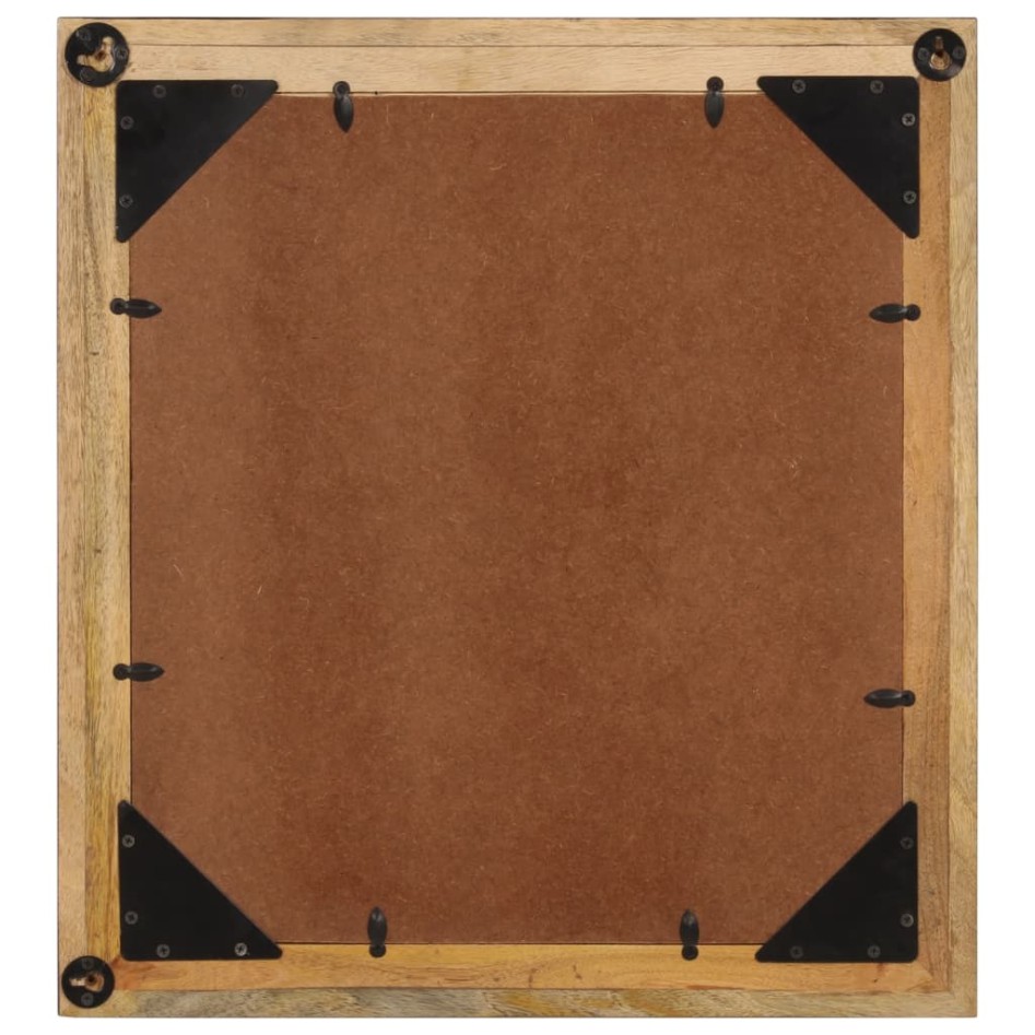 Espejo de baño madera maciza de mango y vidrio 55x1x60