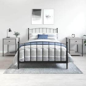 Mesita de noche 2 uds madera ingeniería gris Sonoma 44x45x58