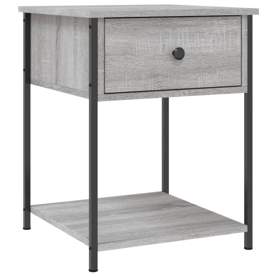 Mesita de noche 2 uds madera ingeniería gris Sonoma 44x45x58