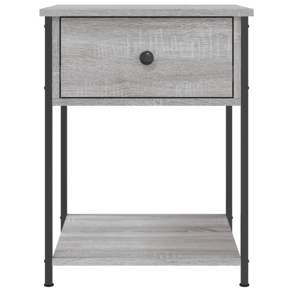 Mesita de noche 2 uds madera ingeniería gris Sonoma 44x45x58