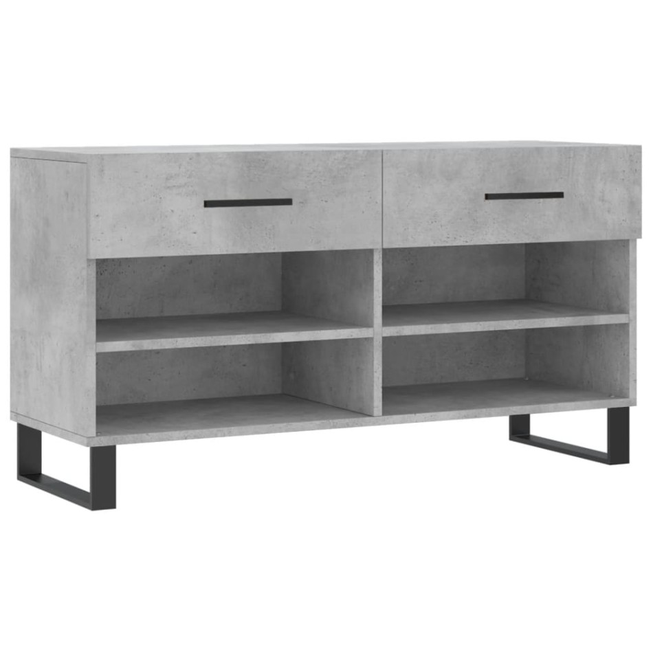 Banco zapatero madera de ingeniería gris hormigón 102x35x55
