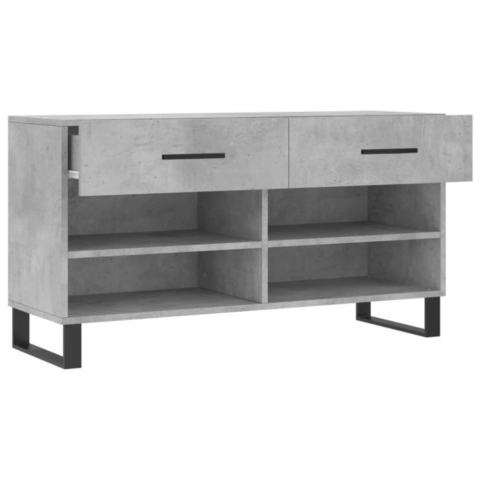 Banco zapatero madera de ingeniería gris hormigón 102x35x55
