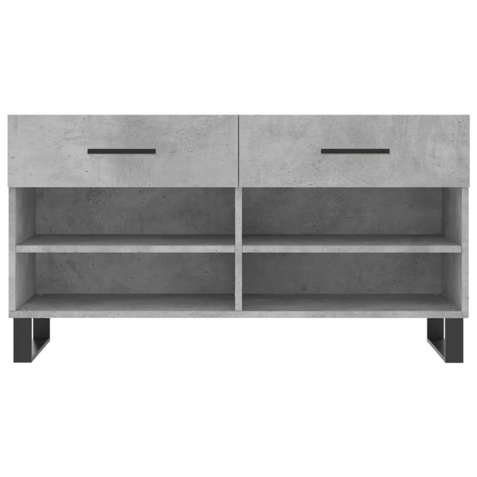 Banco zapatero madera de ingeniería gris hormigón 102x35x55