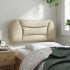 Cabecero de cama acolchado tela crema 90