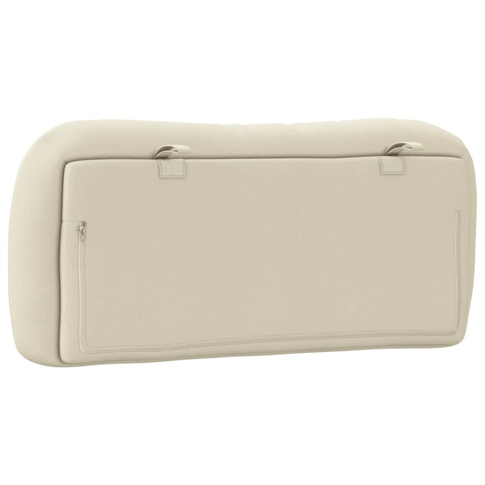 Cabecero de cama acolchado tela crema 90