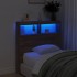 Cabecero de cama con luz LED marrón roble 100x17x102