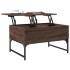 Mesa de centro madera ingeniería metal marrón roble 70x50x40