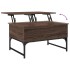 Mesa de centro madera ingeniería metal marrón roble 70x50x40