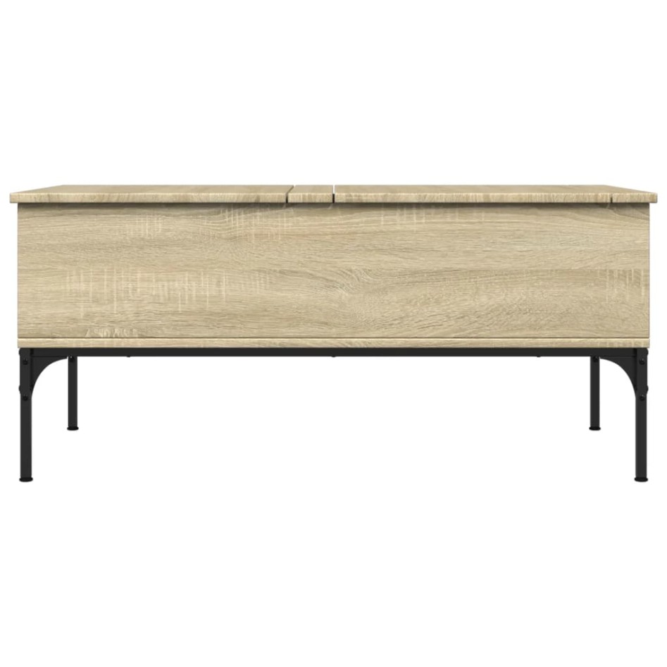 Mesa de centro madera ingeniería metal roble Sonoma