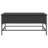 Mesa de centro madera de ingeniería y metal negro 100x50x45
