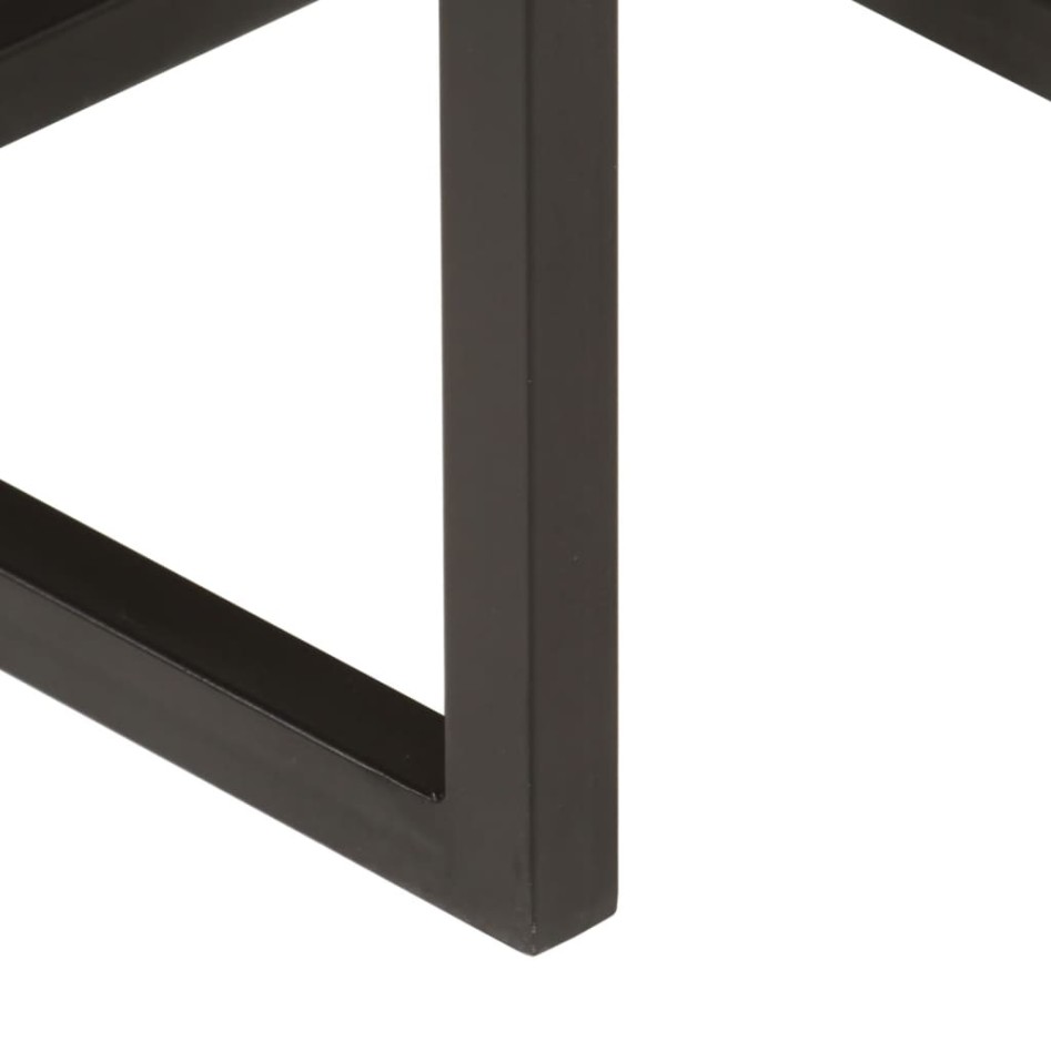 Mesas de centro apilables 3 pzas madera maciza mango y