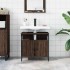 Armario lavabo baño madera ingeniería roble marrón 60x30x60