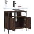 Armario lavabo baño madera ingeniería roble marrón 60x30x60