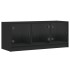 Mueble de TV con puertas de vidrio negro 102x37x42