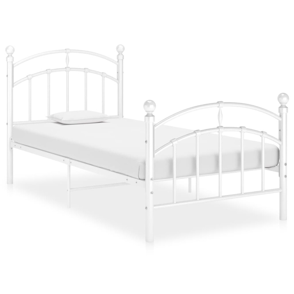 Estructura de cama de metal blanco 100x200
