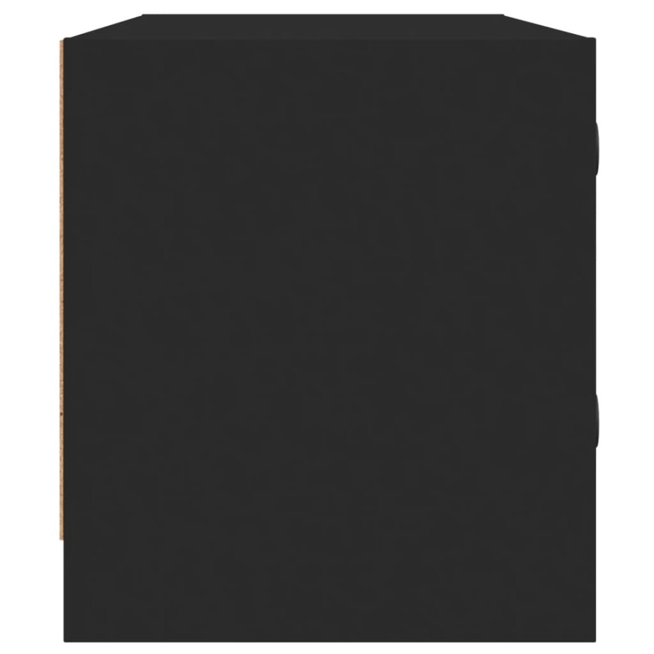 Mueble de TV con puertas de vidrio negro 102x37x42