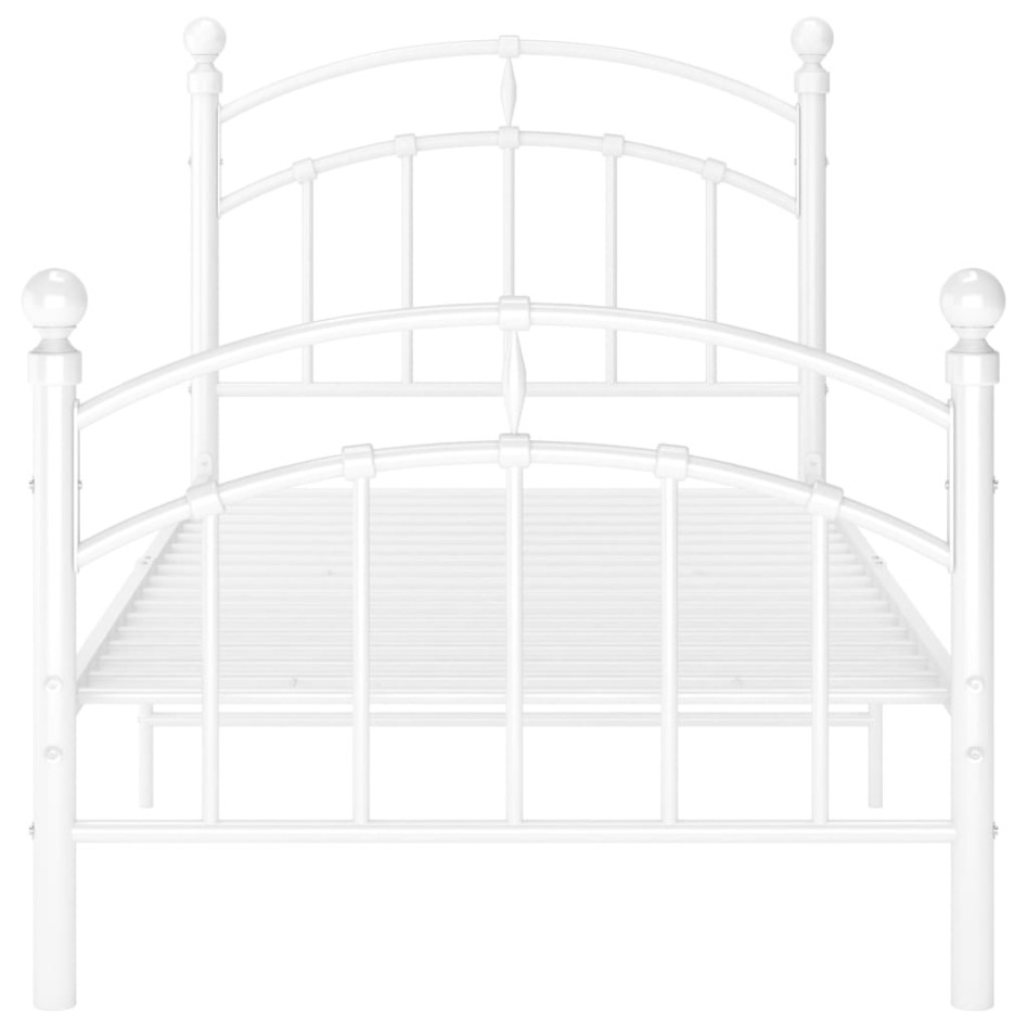 Estructura de cama de metal blanco 100x200