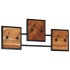 Perchero de pared madera maciza de acacia y hierro 90x1x35
