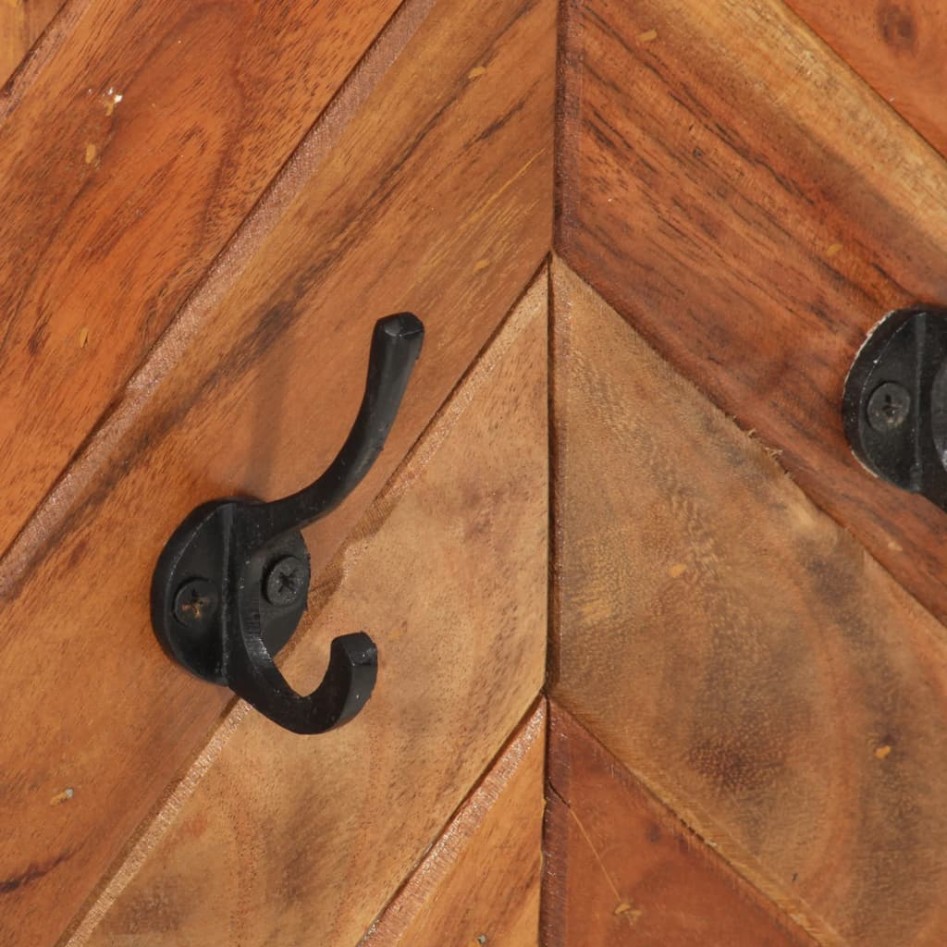 Perchero de pared madera maciza de acacia y hierro 90x1x35