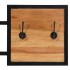 Perchero de pared madera maciza de acacia y hierro 90x1x35