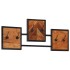 Perchero de pared madera maciza de acacia y hierro 90x1x35