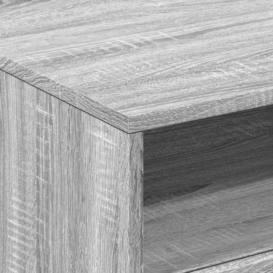 Mesa de centro con luces LED gris Sonoma 50x49x40