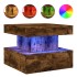 Mesa de centro con luces LED roble ahumado 50x50x40