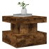 Mesa de centro con luces LED roble ahumado 50x50x40