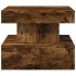 Mesa de centro con luces LED roble ahumado 50x50x40
