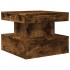 Mesa de centro con luces LED roble ahumado 50x50x40