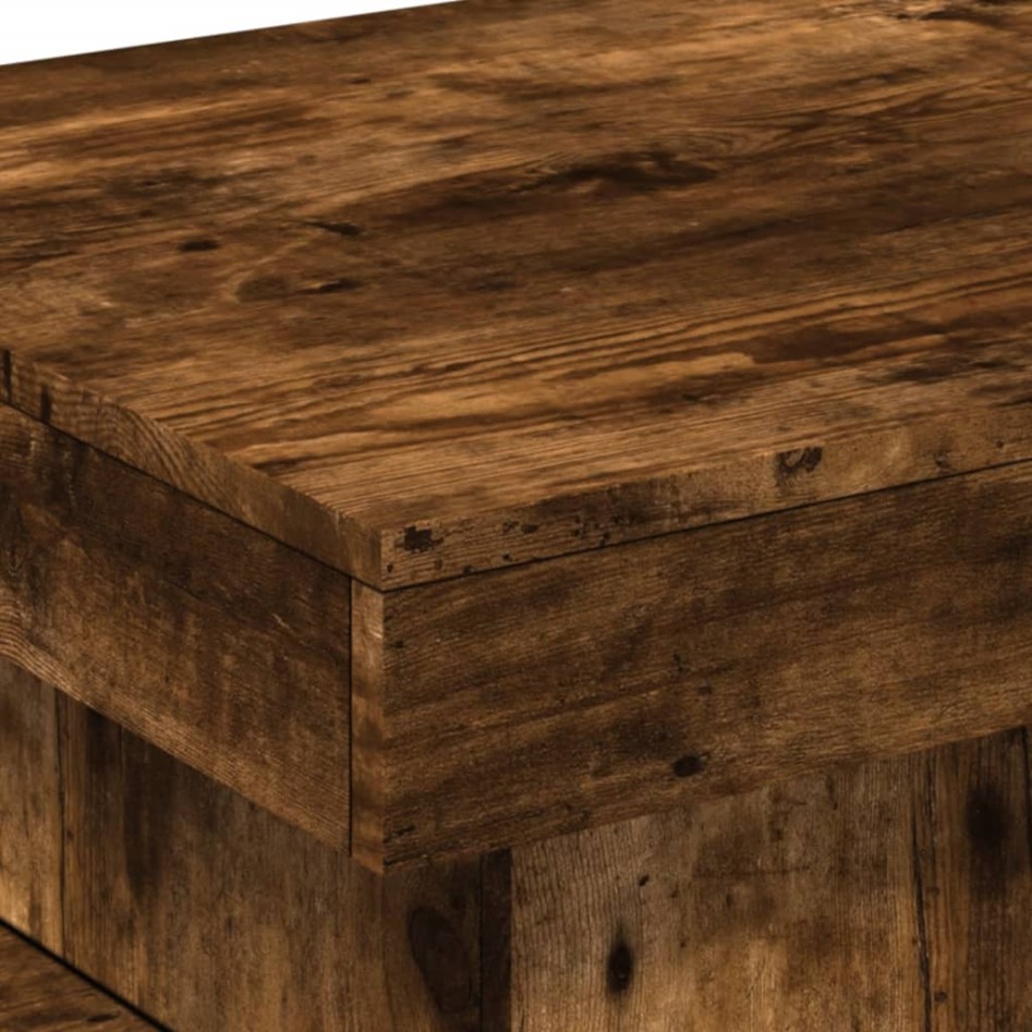 Mesa de centro con luces LED roble ahumado 50x50x40