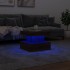 Mesa de centro con luces LED marrón roble 50x50x40