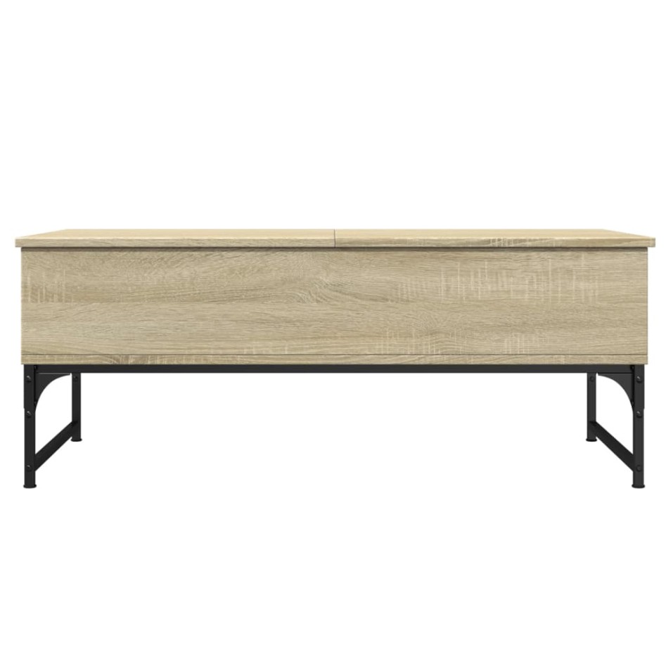 Mesa de centro madera ingeniería metal roble Sonoma